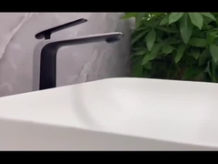 Solo golpecito de mezclador del lavabo de la manija agujero moderno de cobre amarillo del buque del solo en gris