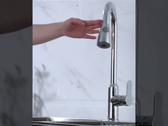 Grifo monomando de cobre amarillo de la cocina del rociador del tirón-Abajo con Sprayhead de función triple en Chrome