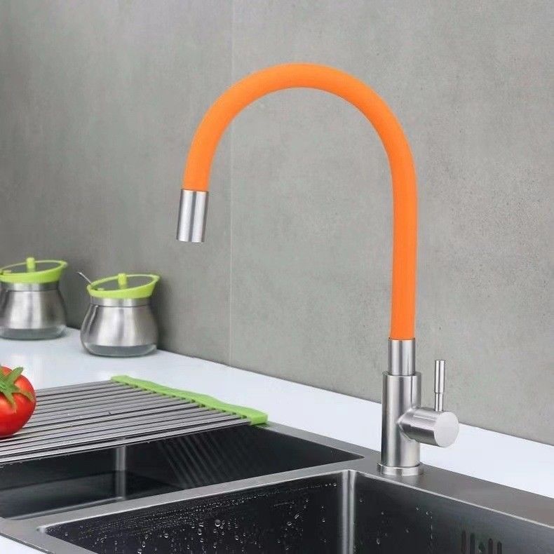 Canalón colorido flexible solamente manija fría del grifo del golpecito de la cocina SUS304 de la sola