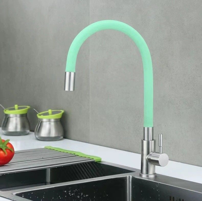 Canalón colorido flexible solamente manija fría del grifo del golpecito de la cocina SUS304 de la sola