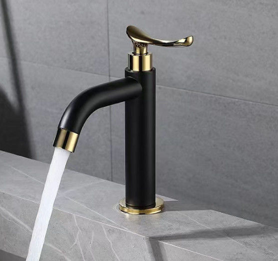 Solos golpecitos de acero inoxidables del lavabo de la agua fría del cuarto de baño elegante del buque SUS304 en Matte Black