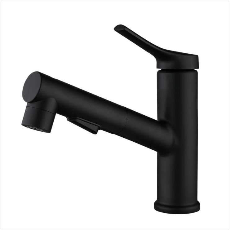 Solo mezclador de acero inoxidable del lavabo de la manija del solo agujero extraible SUS304 en el SN de Matte Black