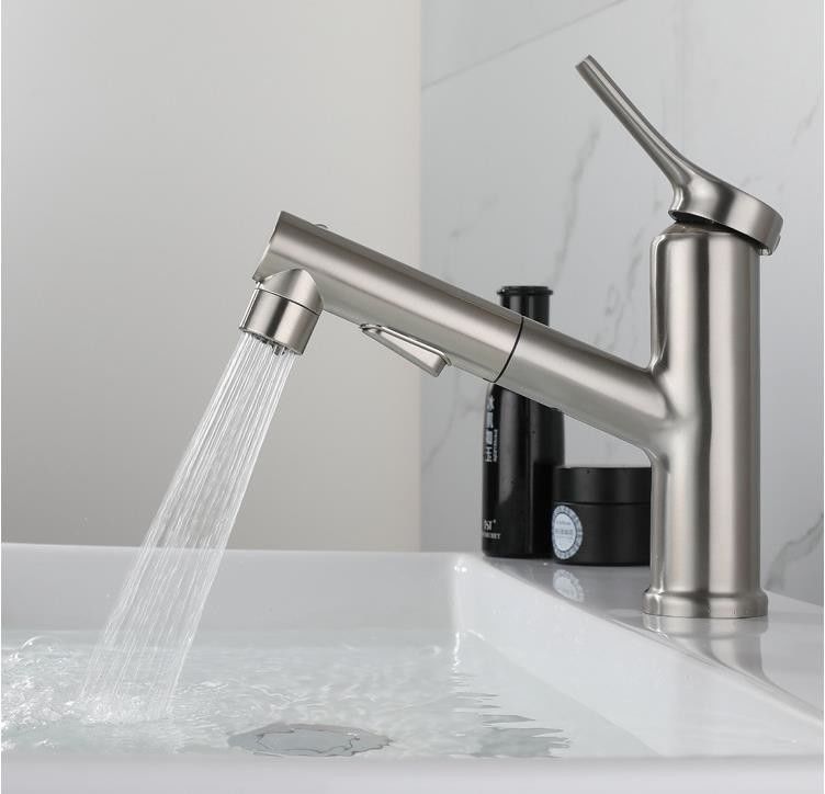 Solo mezclador de acero inoxidable del lavabo de la manija del solo agujero extraible SUS304 en el SN de Matte Black