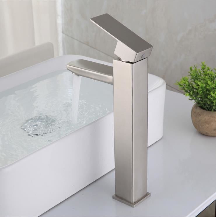 Mezclador de acero inoxidable del lavabo de la manija del solo agujero del buque SUS304 solo en Chrome Matte Black Gold Sn