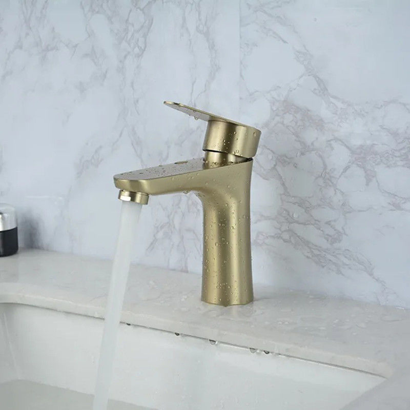Solo mezclador de acero inoxidable del lavabo de la manija del solo agujero SUS304 en oro del SN de Matte Black Chrome