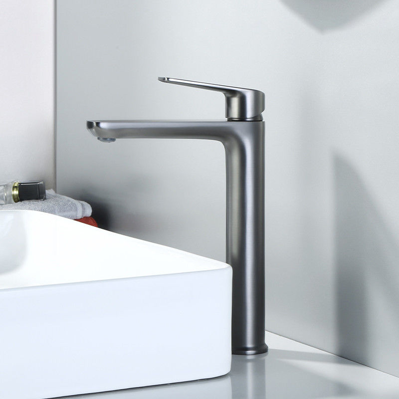 Mezclador de acero inoxidable del lavabo de la manija del solo agujero del buque SUS304 solo en Chrome Matte Black Gold Sn Grey