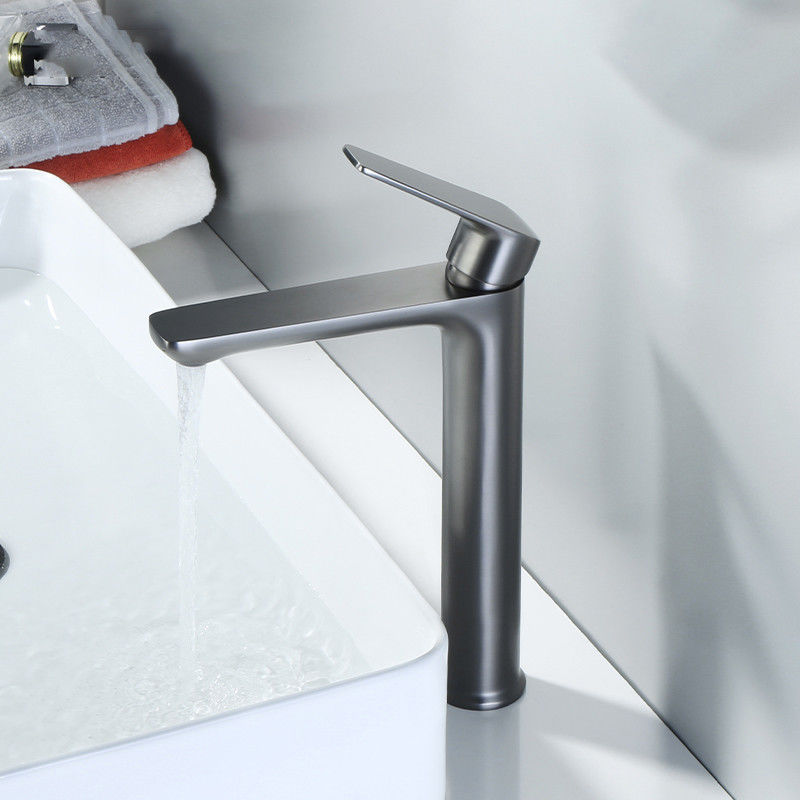 Mezclador de acero inoxidable del lavabo de la manija del solo agujero del buque SUS304 solo en Chrome Matte Black Gold Sn Grey