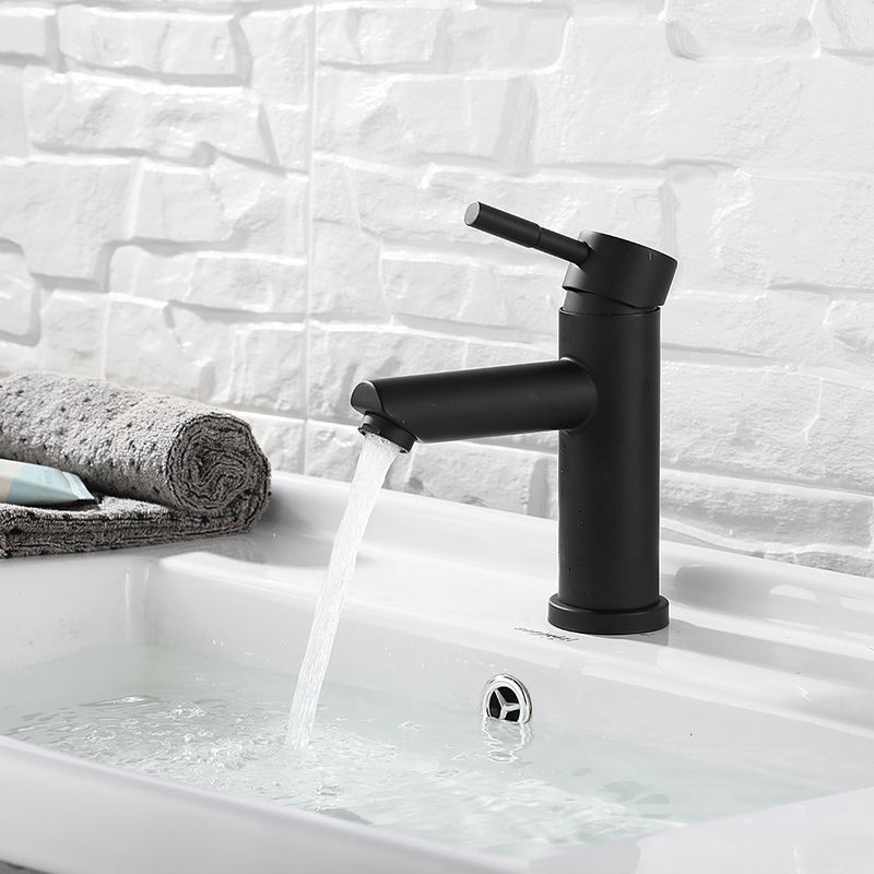 Solo mezclador de acero inoxidable del lavabo de la manija del solo agujero SUS304 en oro del SN de Matte Black Chrome