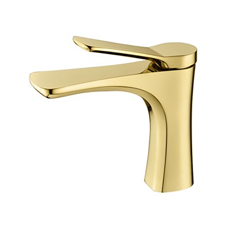 Solo mezclador del lavabo de la manija del solo agujero moderno de cobre amarillo en Chrome Matte Black Gold Grey