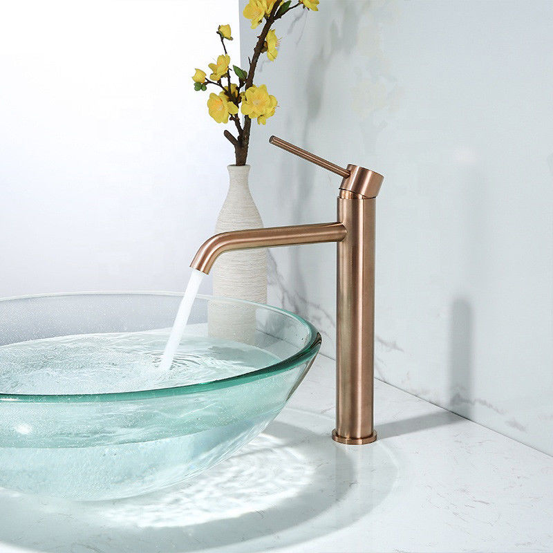 Mezclador de acero inoxidable del lavabo de la manija del solo agujero del buque SUS304 solo en Grey Matte Black Gold Sn