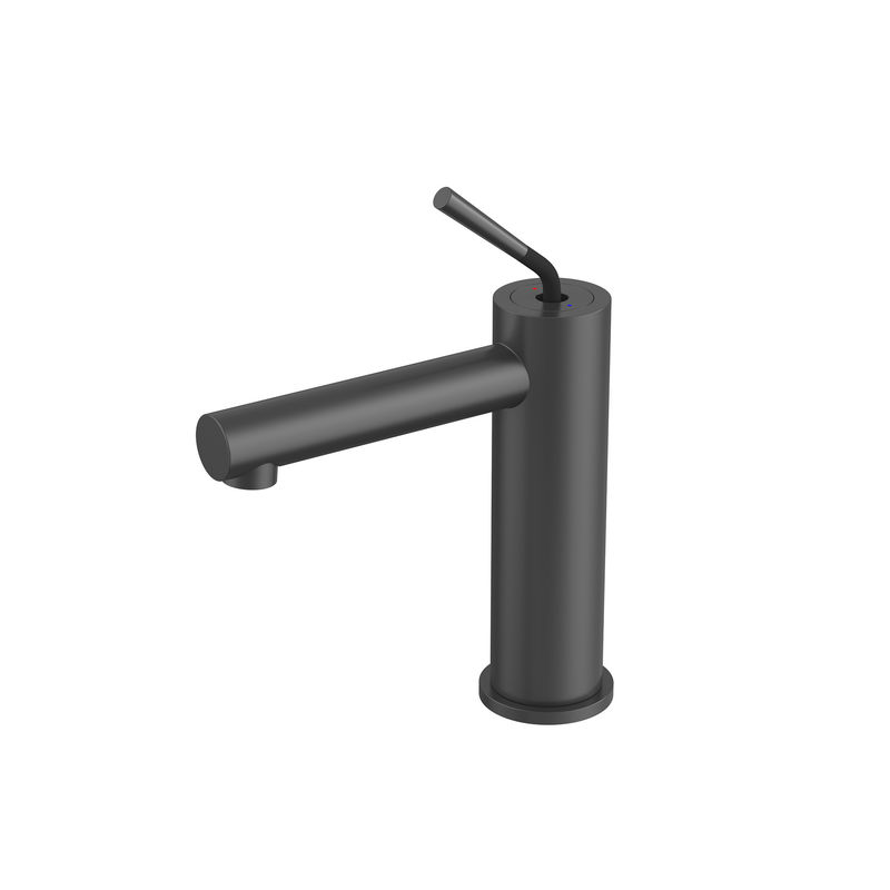 Solo mezclador del lavabo del buque del SN de Matte Black de la manija de los grifos minimalistas del cuarto de baño SUS304