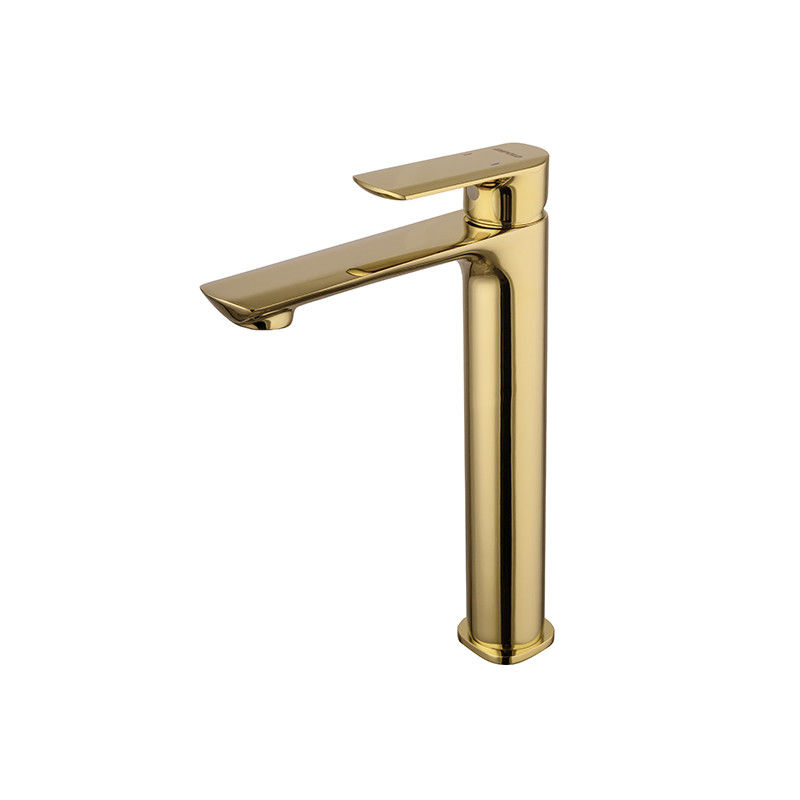 Solo golpecito de mezclador del lavabo de la manija agujero de cobre amarillo del buque del solo en Chrome Matte Black Grey Gold