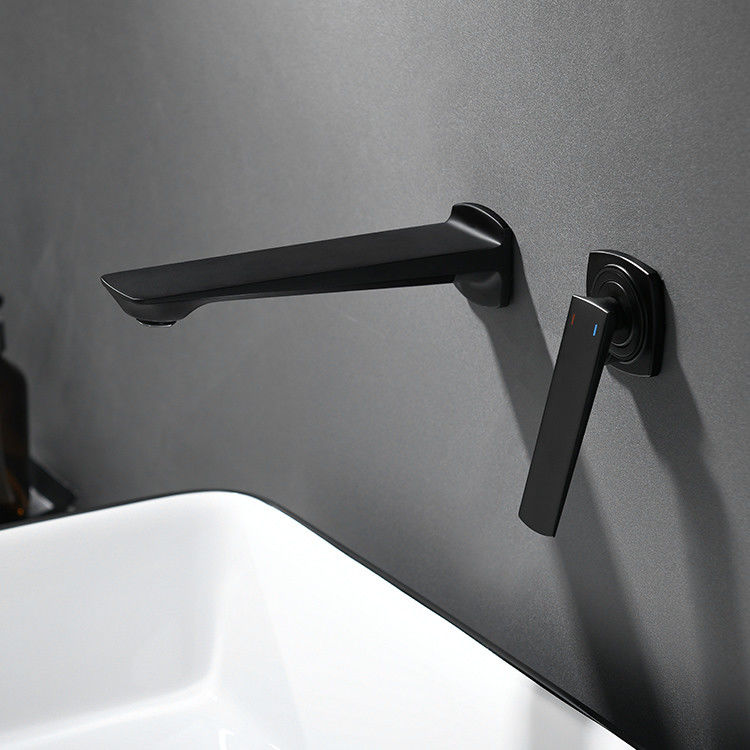 Solo mezclador montado en la pared moderno de cobre amarillo del lavabo de la manija en Matte Black Chrome Gold Grey