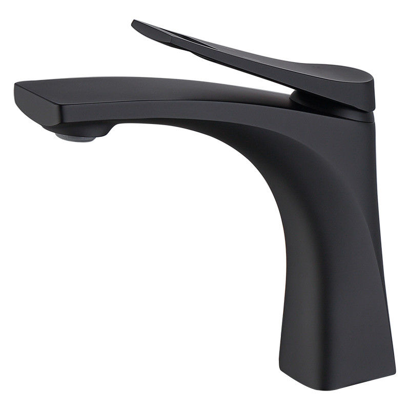 Solo mezclador del lavabo de la manija del solo agujero moderno de cobre amarillo en Chrome Matte Black Gold Grey