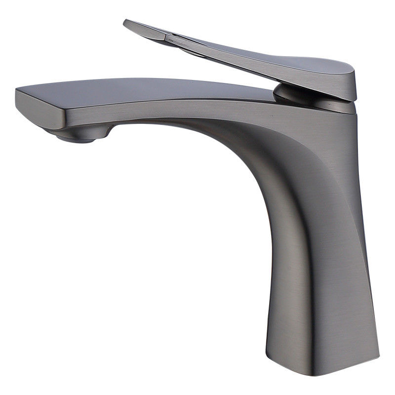Solo mezclador del lavabo de la manija del solo agujero moderno de cobre amarillo en Chrome Matte Black Gold Grey