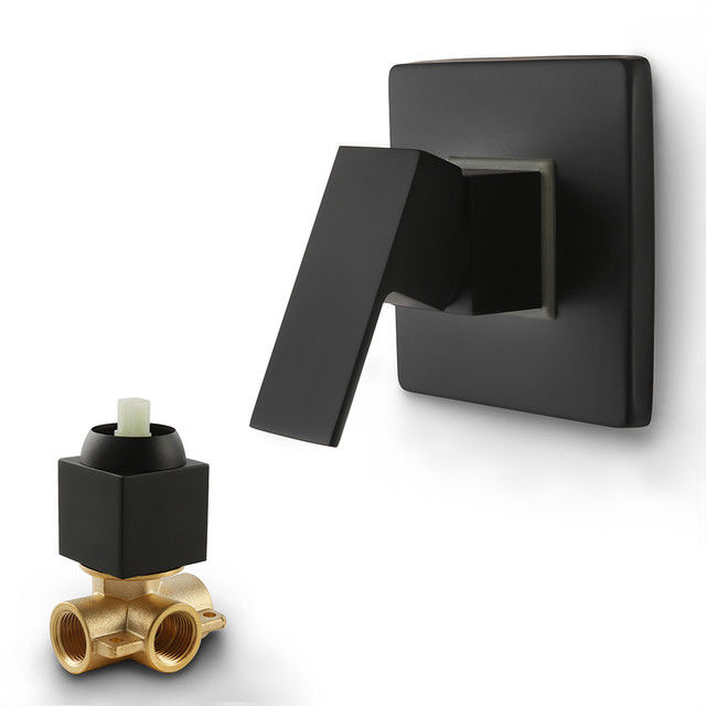 La presión de Chrome Matte Black Square Shower Handle equilibró el 1/2 en áspero en equipo de ajuste de la válvula